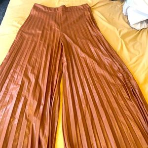 Faux Leather Wide Leg Pants
